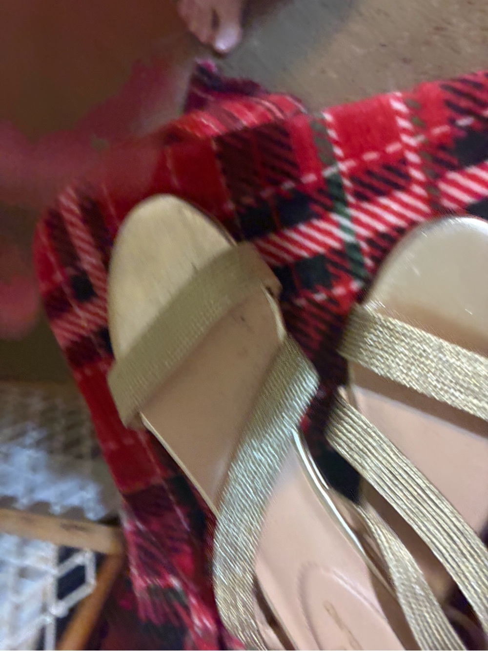 Women’s Gold Strappy Slide Sandals